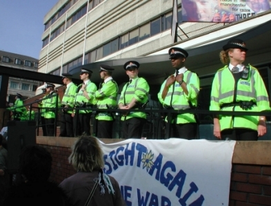 photo: cops outside BBC